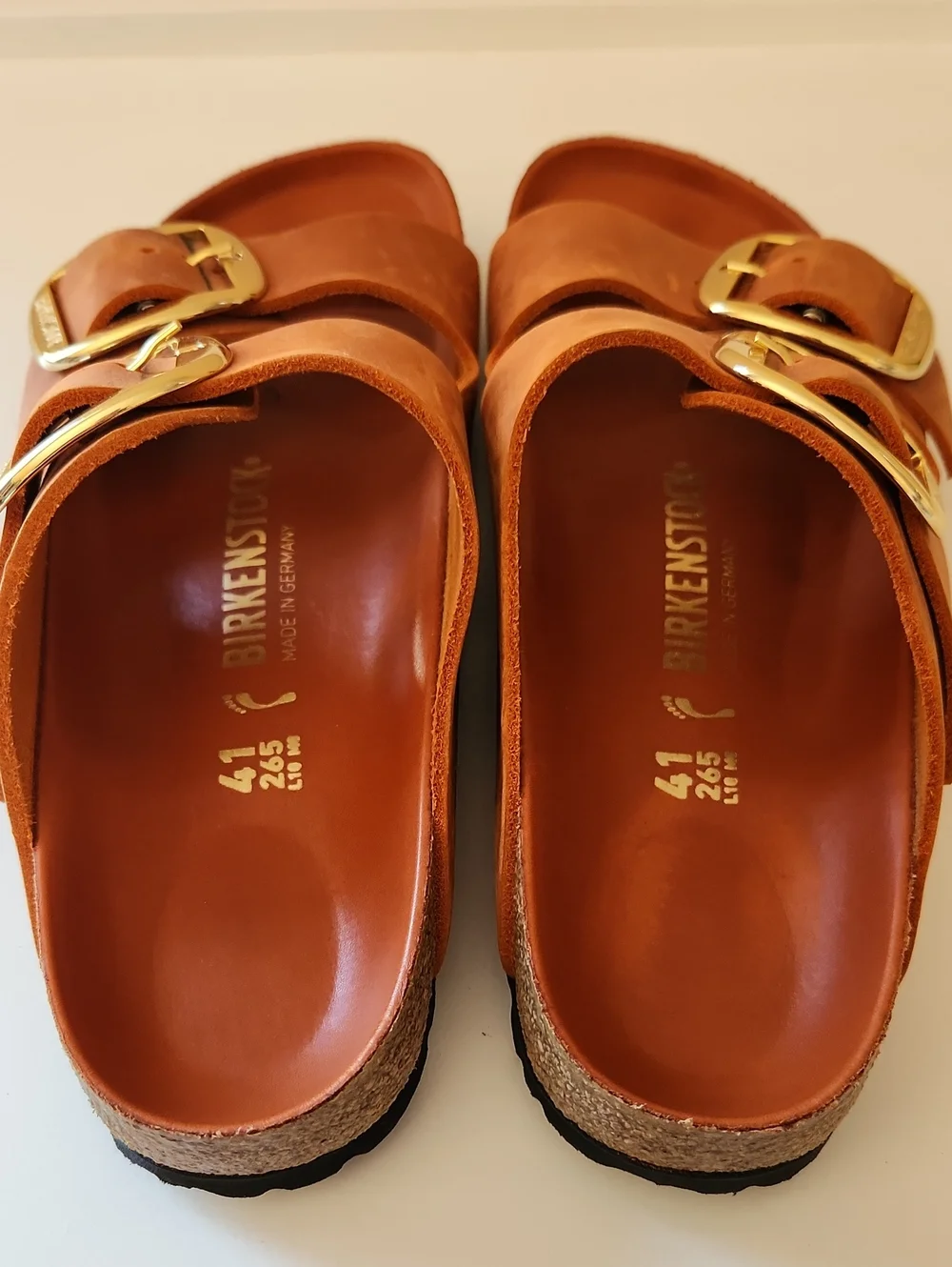 Birkenstock Arizona Big BuckleNatural Leather Oiled Burnt Orange Size 41